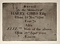 Memorial to Harry and Elizabeth Gibbs