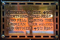 Plaque to Officers of the 49th (Herts) Regiment