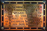 Plaque to Colonel George Carpenter