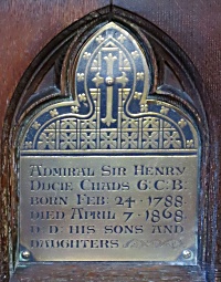 Plaque to Admiral Sir Henry Ducie Chads G.C.B.