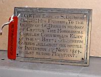 Captain The Honourable Charles Cornwallis Eliot Memorial Plaque