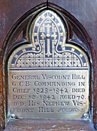 Plaque to General Viscount Hill G.C.B.