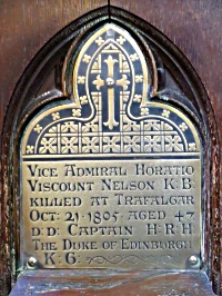 Plaque to Vice-Admiral Horatio Viscount Nelson