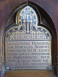 Plaque to General The Hon. Sir Hercules Pakenham G.C.B.