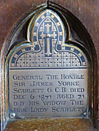 Plaque to Lieut-General, The Hon. Sir James Yorke Scarlett G.C.B.