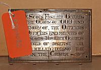 Scots Fusiliers Memorial Plaque