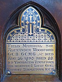 Plaque to Field Marshall Sir Alexander Woodford, G.C.B.
