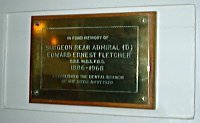 Memorial to Surgeon Rear Admiral EE Fletcher