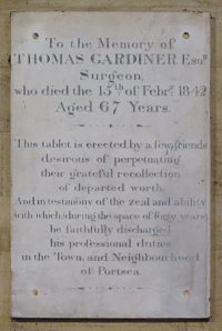 Memorial to Thomas Gardiner