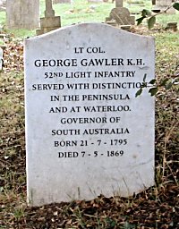 The gravestone of Col. George Gawler