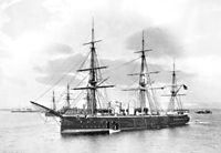 HMS Shah under canvas