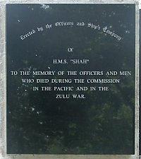 Memorial to the men and officers of HMS Shah