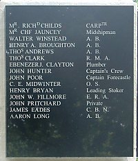 Memorial to the men and officers of HMS Shah