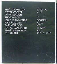 Memorial to the men and officers of HMS Shah