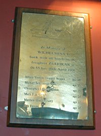 Memorial to the men of the Wilhelmina J