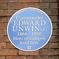 English Heritage Blue Plaque at 12 Helena Road, Southsea