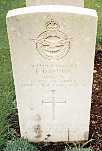 Headstone for Sergeant E Davison