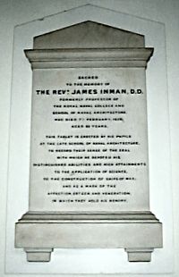 Memorial to Reverend James Inman
