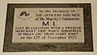 Memorial to HM Submarine M1