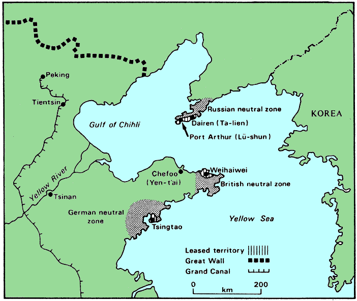 Map showing the location of Wei Hai Wei in China
